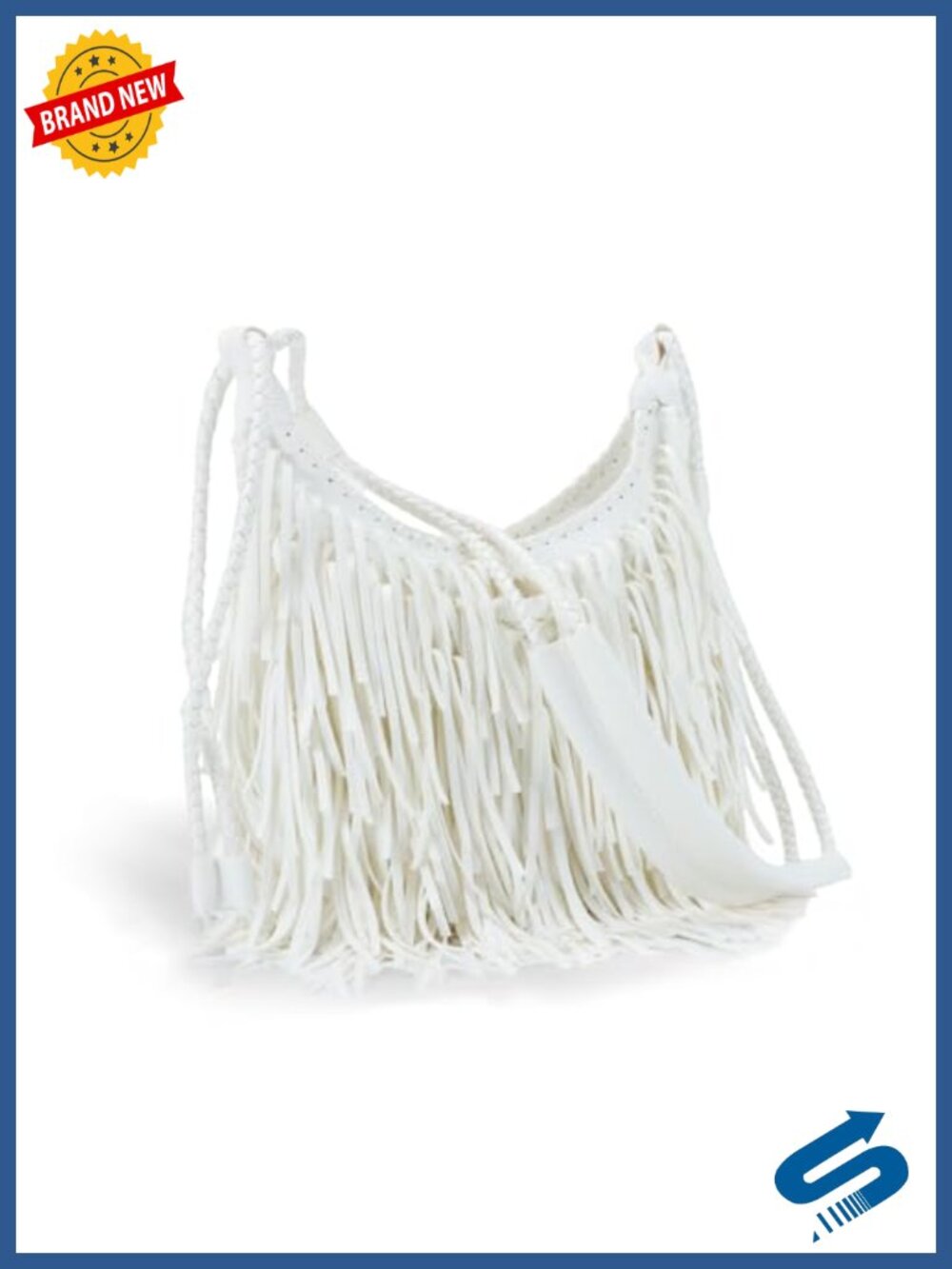 Vintage Fringe Hobo Bag Vegan Faux Suede Leather Tassel Crossbody Purse